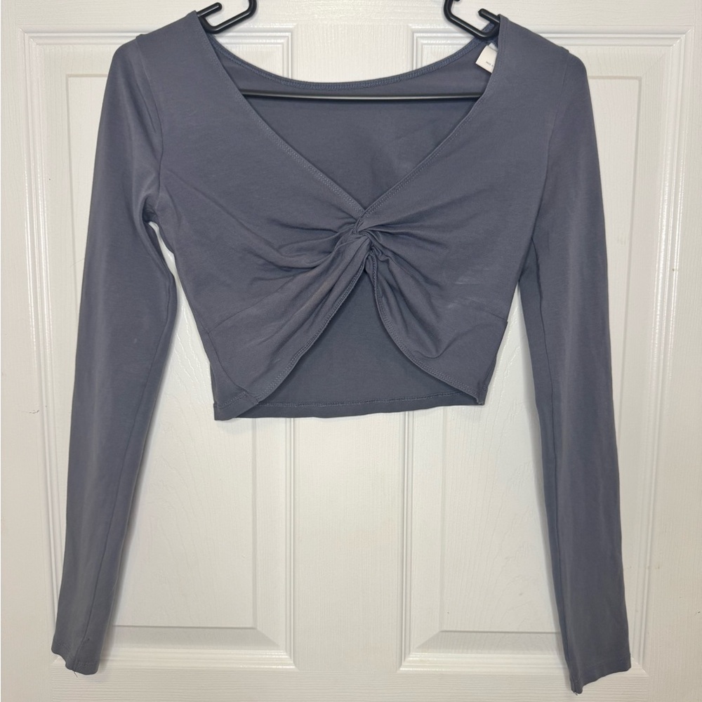 Hollister Navy Twist Front Crop Top